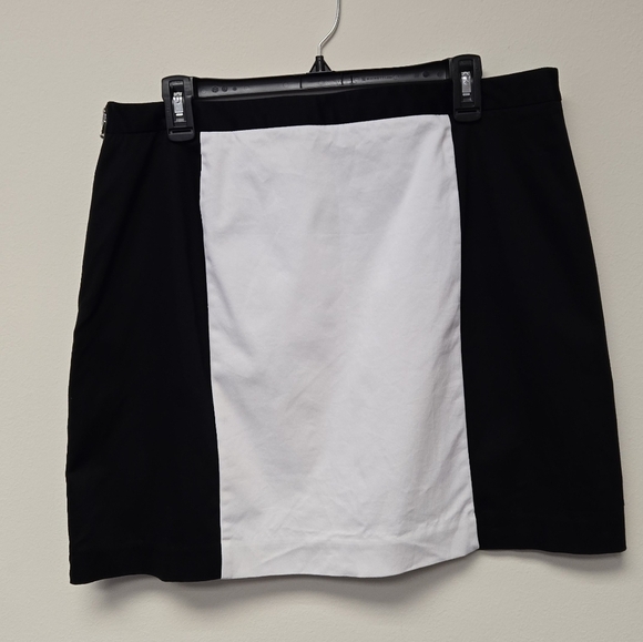 Worthington Color Block Mini Skirt Black White 14 - Picture 2 of 6